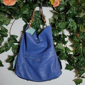 DIMONI Pebbled Leather Satchel Bag W Feet